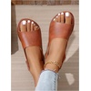 image:imageGORGLITTER Womens Back Strap Flat Sandals Summer Beach Dressy Dress Open Toe Casual Vacation Comfy Slides Sandals ShoesBrown