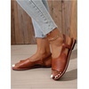 image:imageGORGLITTER Womens Back Strap Flat Sandals Summer Beach Dressy Dress Open Toe Casual Vacation Comfy Slides Sandals ShoesBrown