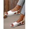 image:imageGORGLITTER Womens Back Strap Flat Sandals Summer Beach Dressy Dress Open Toe Casual Vacation Comfy Slides Sandals ShoesWhite