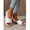 image:imageGORGLITTER Womens Back Strap Flat Sandals Summer Beach Dressy Dress Open Toe Casual Vacation Comfy Slides Sandals ShoesWhite