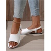 image:imageGORGLITTER Womens Back Strap Flat Sandals Summer Beach Dressy Dress Open Toe Casual Vacation Comfy Slides Sandals ShoesWhite