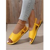 image:imageGORGLITTER Womens Back Strap Flat Sandals Summer Beach Dressy Dress Open Toe Casual Vacation Comfy Slides Sandals ShoesYellow
