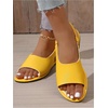image:imageGORGLITTER Womens Back Strap Flat Sandals Summer Beach Dressy Dress Open Toe Casual Vacation Comfy Slides Sandals ShoesYellow
