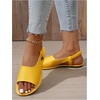 image:imageGORGLITTER Womens Back Strap Flat Sandals Summer Beach Dressy Dress Open Toe Casual Vacation Comfy Slides Sandals ShoesYellow