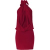 image:imageGORGLITTER Womens Backless Halter Dress Sexy Open Back Draped Cocktail Birthday Party Bodycon Mini Wedding Guest DressesBurgundy
