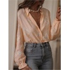 image:imageGORGLITTER Womens Boho Peasant Tops Floral Embroidered Sheer Bishop Long Sleeve Blouses Button Up Shirt Dressy CasualApricot