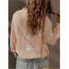 image:imageGORGLITTER Womens Boho Peasant Tops Floral Embroidered Sheer Bishop Long Sleeve Blouses Button Up Shirt Dressy CasualApricot