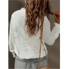 image:imageGORGLITTER Womens Boho Peasant Tops Floral Embroidered Sheer Bishop Long Sleeve Blouses Button Up Shirt Dressy CasualWhite
