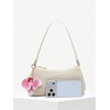 image:imageGORGLITTER Womens Boho Seashell Beaded Bag Woven Straw Bags Summer Clutch PurseApricot Floral