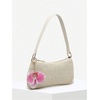 image:imageGORGLITTER Womens Boho Seashell Beaded Bag Woven Straw Bags Summer Clutch PurseApricot Floral