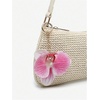 image:imageGORGLITTER Womens Boho Seashell Beaded Bag Woven Straw Bags Summer Clutch PurseApricot Floral