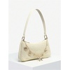 image:imageGORGLITTER Womens Boho Seashell Beaded Bag Woven Straw Bags Summer Clutch PurseApricot Seashell
