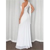 image:imageGORGLITTER Womens Bridesmaid Dress with Scarf Sexy Mesh One Shoulder Dinner Prom Formal Wedding Guest Maxi DressesWhite