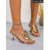 image:imageGORGLITTER Womens Clear Kitten Heels Transparent Dressy Metal Buckle Square Toe Party Cutout Heeled Prom SandalsBrown Leopard