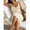 image:imageGORGLITTER Womens Crochet Maxi Dress Sleeveless Knit Bodycon Vacation Summer Beach SundressLight Yellow