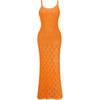 image:imageGORGLITTER Womens Crochet Maxi Dress Sleeveless Knit Bodycon Vacation Summer Beach SundressOrange