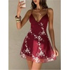 image:imageGORGLITTER Womens Embroidered Wedding Guest Mini Dress Summer Bridal Shower Backless Cocktail Party Going Out DressesBurgundy