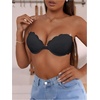 image:imageGORGLITTER Womens Lace Push Up Bandeau Bra Front Closure Strapless Bra Padded Underwire BralettesBlack
