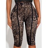 image:imageGORGLITTER Womens Leopard Capri Pants Leggings Mesh Cheetah Print Cropped Leggings 34 Length Yoga Going Out OutfitsBrown