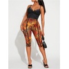 image:imageGORGLITTER Womens Leopard Capri Pants Leggings Mesh Cheetah Print Cropped Leggings 34 Length Yoga Going Out OutfitsMulticolor