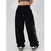 image:imageGORGLITTER Womens Leopard Cheetah Print Pants Baggy Wide Leg Low Rise Striped Flare Y2k Sweatpants TrousersBlack Graphic