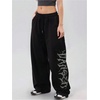 image:imageGORGLITTER Womens Leopard Cheetah Print Pants Baggy Wide Leg Low Rise Striped Flare Y2k Sweatpants TrousersBlack Graphic
