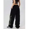 image:imageGORGLITTER Womens Leopard Cheetah Print Pants Baggy Wide Leg Low Rise Striped Flare Y2k Sweatpants TrousersBlack Graphic