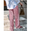 image:imageGORGLITTER Womens Leopard Cheetah Print Pants Baggy Wide Leg Low Rise Striped Flare Y2k Sweatpants TrousersPink