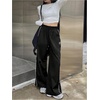 image:imageGORGLITTER Womens Leopard Cheetah Print Pants Baggy Wide Leg Low Rise Striped Flare Y2k Sweatpants TrousersSolid Black