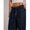 image:imageGORGLITTER Womens Low Rise Jeans Trendy Baggy Wide Leg Denim Pants Casual Tie Drawstring Low Waisted Straight TrousersBlue