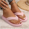 image:imageGORGLITTER Womens Platform Wedge Flip Flops Trendy Dressy Open Toe Thong Summer Casual SandalsPink