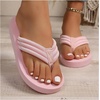 image:imageGORGLITTER Womens Platform Wedge Flip Flops Trendy Dressy Open Toe Thong Summer Casual SandalsPink