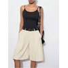 image:imageGORGLITTER Womens Pleated Baggy Dress Shorts Wide Leg Oversized Busniness Casual Office Work Shorts with PocketsApricot