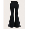 image:imageGORGLITTER Womens Plus Size Bell Bottom Pants 70s Sequin High Waist Mesh Flare Pants Disco Party Rave Outfit ClubwearBlack