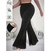 image:imageGORGLITTER Womens Plus Size Bell Bottom Pants 70s Sequin High Waist Mesh Flare Pants Disco Party Rave Outfit ClubwearBlack Sequin