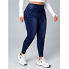 image:imageGORGLITTER Womens Plus Size Jeans Skinny High Waisted Stretchy Casual Tummy Control Denim Pants Trousers with PocketsDark Wash