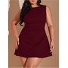 image:imageGORGLITTER Womens Plus Size Mini Dresses Birthday Bridesmaid Wedding Guest Going Out Summer Casual Cocktail Sun DressBurgundy