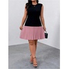 image:imageGORGLITTER Womens Plus Size Pleated Dress Cocktail Sleeveless A Line Business Birthday Prom Formal Mini DressesPink