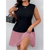 image:imageGORGLITTER Womens Plus Size Pleated Dress Cocktail Sleeveless A Line Business Birthday Prom Formal Mini DressesPink