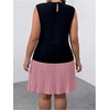 image:imageGORGLITTER Womens Plus Size Pleated Dress Cocktail Sleeveless A Line Business Birthday Prom Formal Mini DressesPink
