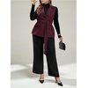 image:imageGORGLITTER Womens Plus Size Vest Blazer Sleeveless Business Casual Summer Outfit Button Lightweight Jacket Vests TopsBurgundy