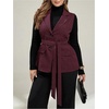 image:imageGORGLITTER Womens Plus Size Vest Blazer Sleeveless Business Casual Summer Outfit Button Lightweight Jacket Vests TopsBurgundy