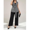 image:imageGORGLITTER Womens Plus Size Vest Blazer Sleeveless Business Casual Summer Outfit Button Lightweight Jacket Vests TopsGrey