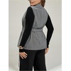 image:imageGORGLITTER Womens Plus Size Vest Blazer Sleeveless Business Casual Summer Outfit Button Lightweight Jacket Vests TopsGrey