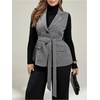 image:imageGORGLITTER Womens Plus Size Vest Blazer Sleeveless Business Casual Summer Outfit Button Lightweight Jacket Vests TopsGrey