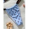 image:imageGORGLITTER Womens Polka Dots Bikini Set Cute Halter Triangle High Cut Thong Swimsuit Cheeky 2 Piece Bathing SuitBlue