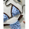 image:imageGORGLITTER Womens Polka Dots Bikini Set Cute Halter Triangle High Cut Thong Swimsuit Cheeky 2 Piece Bathing SuitBlue