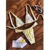 image:imageGORGLITTER Womens Polka Dots Bikini Set Cute Halter Triangle High Cut Thong Swimsuit Cheeky 2 Piece Bathing SuitYellow