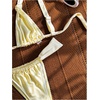 image:imageGORGLITTER Womens Polka Dots Bikini Set Cute Halter Triangle High Cut Thong Swimsuit Cheeky 2 Piece Bathing SuitYellow