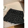 image:imageGORGLITTER Womens Polka Dots Ruffle Skirt with Shorts Low Rise Ruched Boho Flowy A Line SkortsBlack